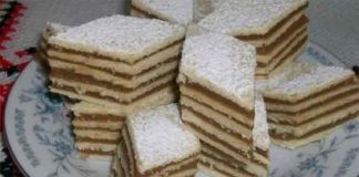 Prajitura cu foi si cremă de caramel făcute în casă. Este delicioasă, familia o să o adore