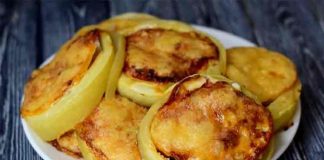 Dovlecel la cuptor umplut cu pui si branza. Pe gustul tuturor