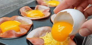 BRIOȘE pentru mic dejun cu șuncă, ou și branză – rapide, delicioase și foarte gustoase!