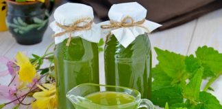 Sirop de mentă pregătit în casă. Este natural și sănătos!